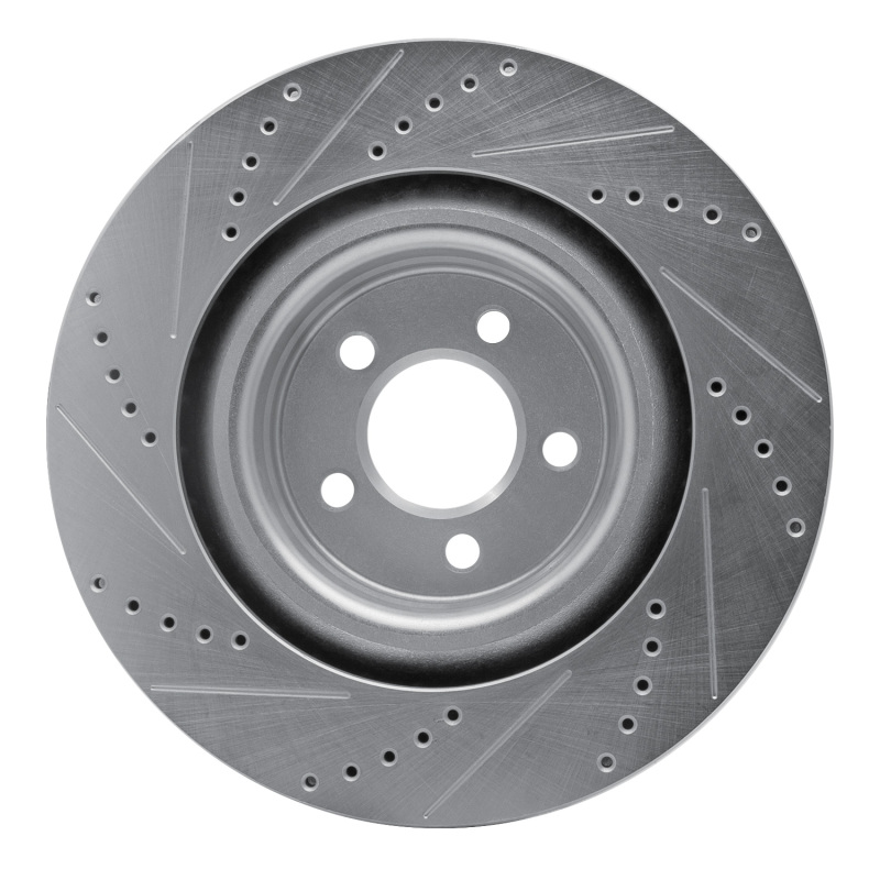 Chrysler 300 Brake Rotor (1) - Front Left - R1 Concepts - Drilled & Slotted - Silver - `05-`23